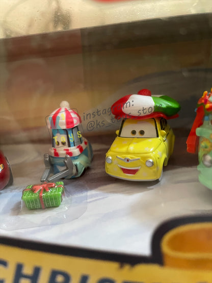 GIFT SET Disney Pixar Cars by MATTEL, EXCLUSIVE 5 PACK MATER SAVES CHRISTMAS - WINTER CRUISER RAMONE - LIGHTNING MCQUEEN - GUIDO LUIGI - FILLMORE - BNIP