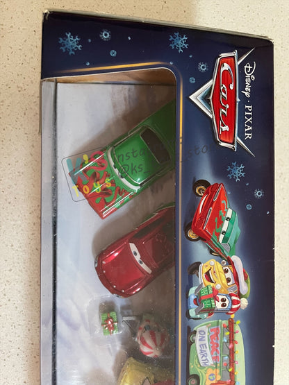 GIFT SET Disney Pixar Cars by MATTEL, EXCLUSIVE 5 PACK MATER SAVES CHRISTMAS - WINTER CRUISER RAMONE - LIGHTNING MCQUEEN - GUIDO LUIGI - FILLMORE - BNIP