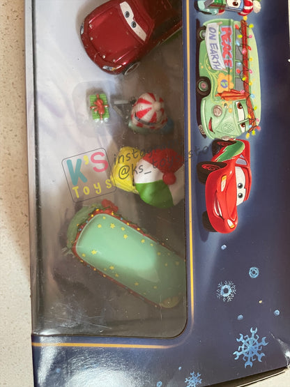 GIFT SET Disney Pixar Cars by MATTEL, EXCLUSIVE 5 PACK MATER SAVES CHRISTMAS - WINTER CRUISER RAMONE - LIGHTNING MCQUEEN - GUIDO LUIGI - FILLMORE - BNIP