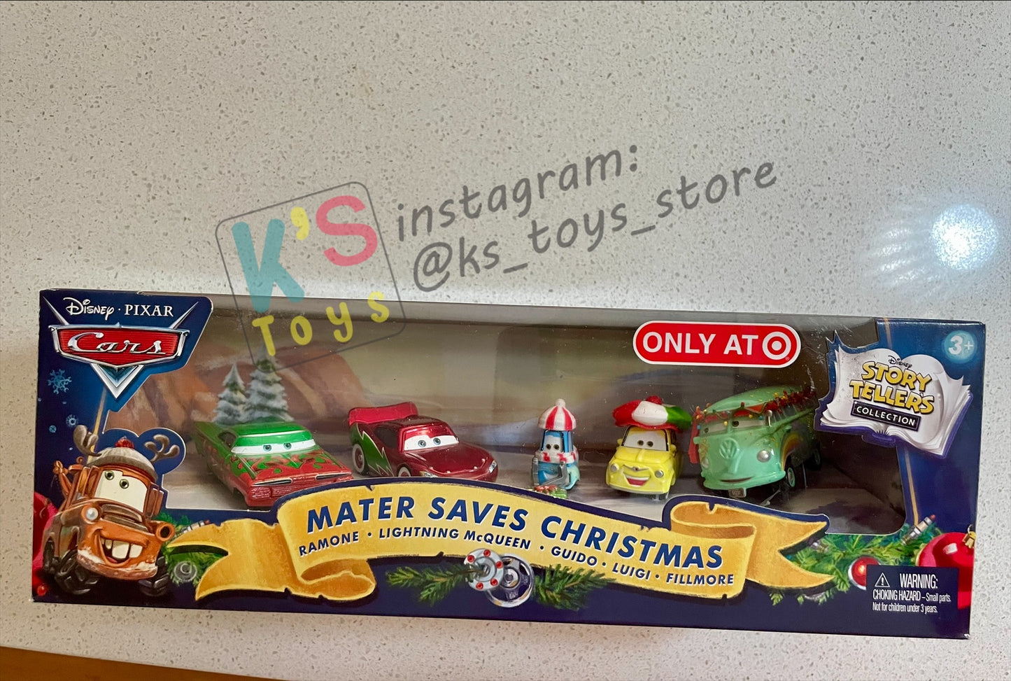 GIFT SET Disney Pixar Cars by MATTEL, EXCLUSIVE 5 PACK MATER SAVES CHRISTMAS - WINTER CRUISER RAMONE - LIGHTNING MCQUEEN - GUIDO LUIGI - FILLMORE - BNIP