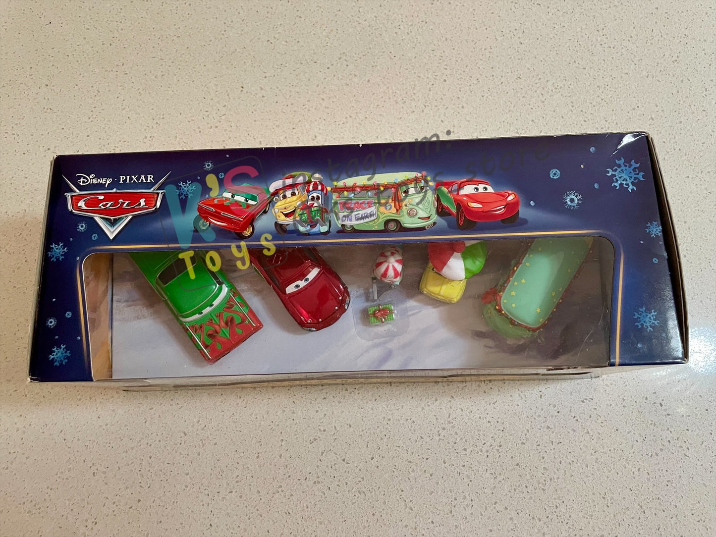 GIFT SET Disney Pixar Cars by MATTEL, EXCLUSIVE 5 PACK MATER SAVES CHRISTMAS - WINTER CRUISER RAMONE - LIGHTNING MCQUEEN - GUIDO LUIGI - FILLMORE - BNIP