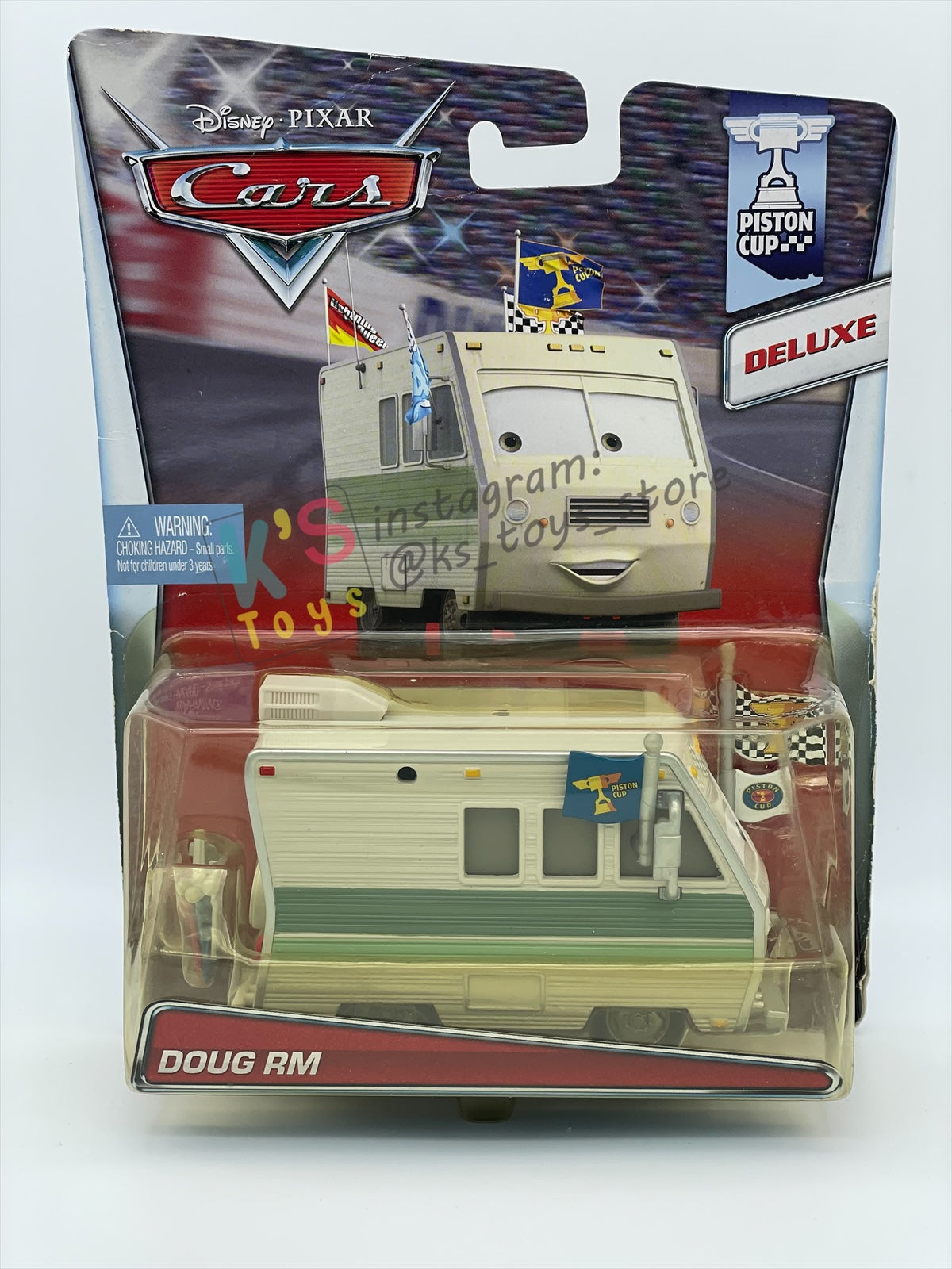 RARE DELUXE DISNEY PIXAR CARS BY MATTEL, "DOUG RM" - BNIP
