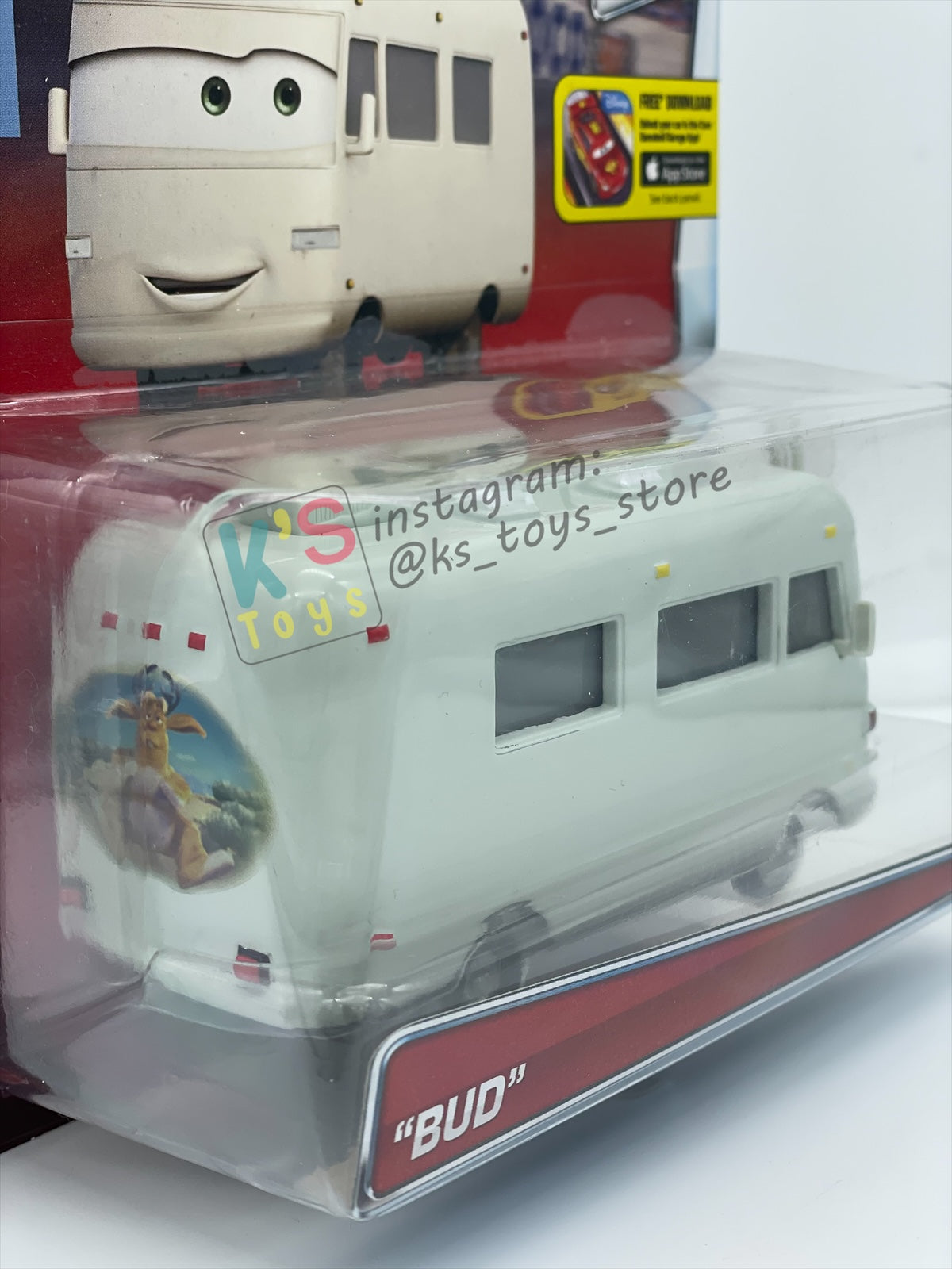 RARE DELUXE DISNEY PIXAR CARS BY MATTEL, "BUD" SUPER CHASE - BNIP
