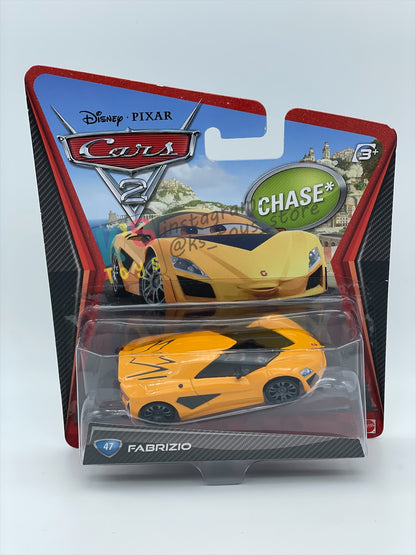 DISNEY PIXAR CARS 1:55 BY MATTEL "FABRIZIO" CHASE CARS 2 SERIES - BNIP