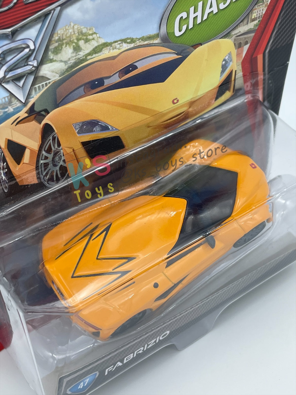DISNEY PIXAR CARS 1:55 BY MATTEL "FABRIZIO" CHASE CARS 2 SERIES - BNIP
