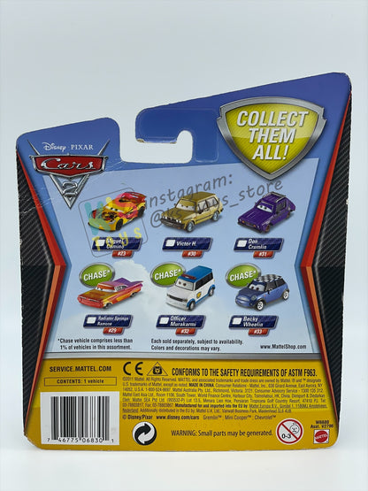 DISNEY PIXAR CARS 1:55 BY MATTEL, OFFICER MURAKARMI - CARS 2 SERIES - BNIP