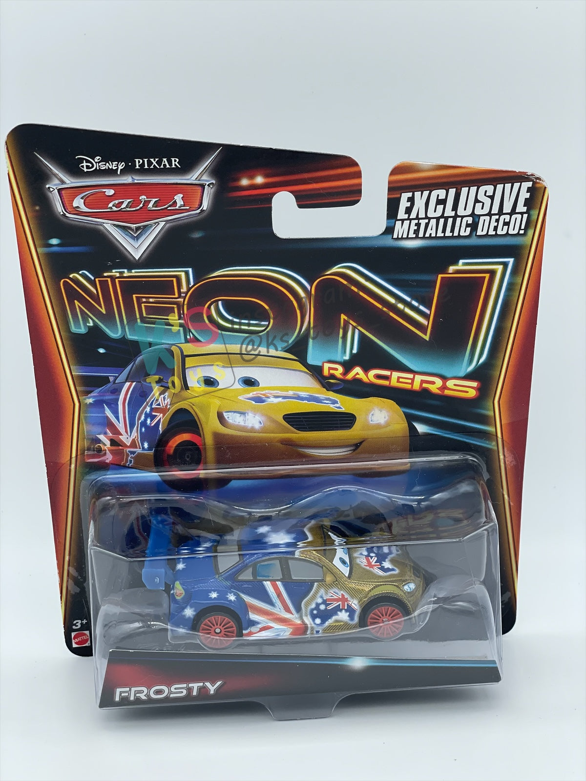 DISNEY PIXAR CARS 1:55 BY MATTEL, "FROSTY" - NEON RACERS SERIES - BNIP