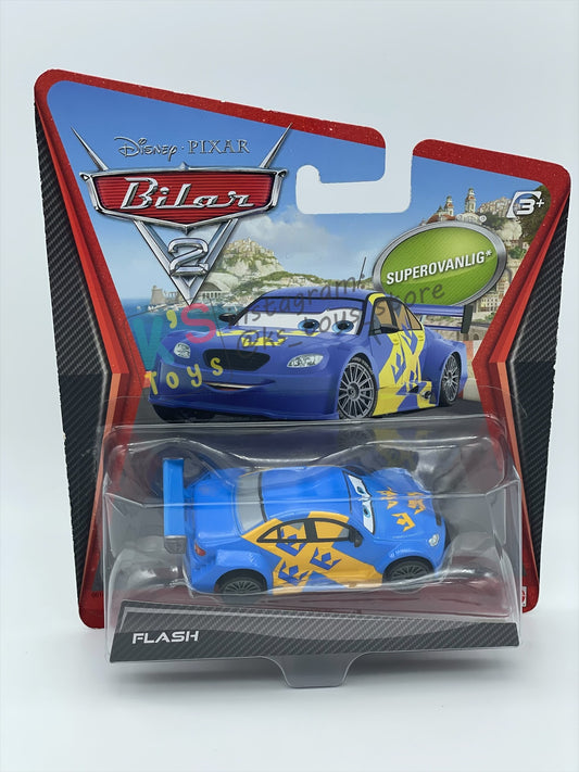 DISNEY PIXAR CARS 1:55 BY MATTEL "FLASH" CHASE CARS 2 SERIES - BNIP