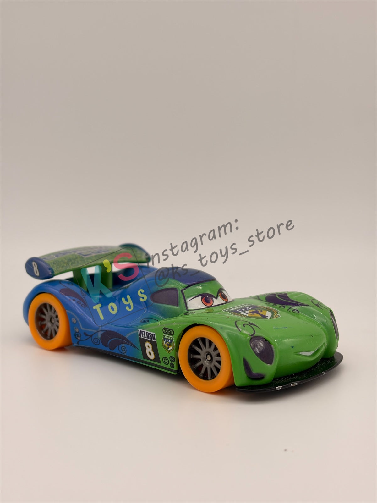 DISNEY STORE OF DISNEY PIXAR CARS 1:43 - CARNIVAL CUP CARLA VELOSO - CARNIVAL CUP SERIES - PRE-OWNED