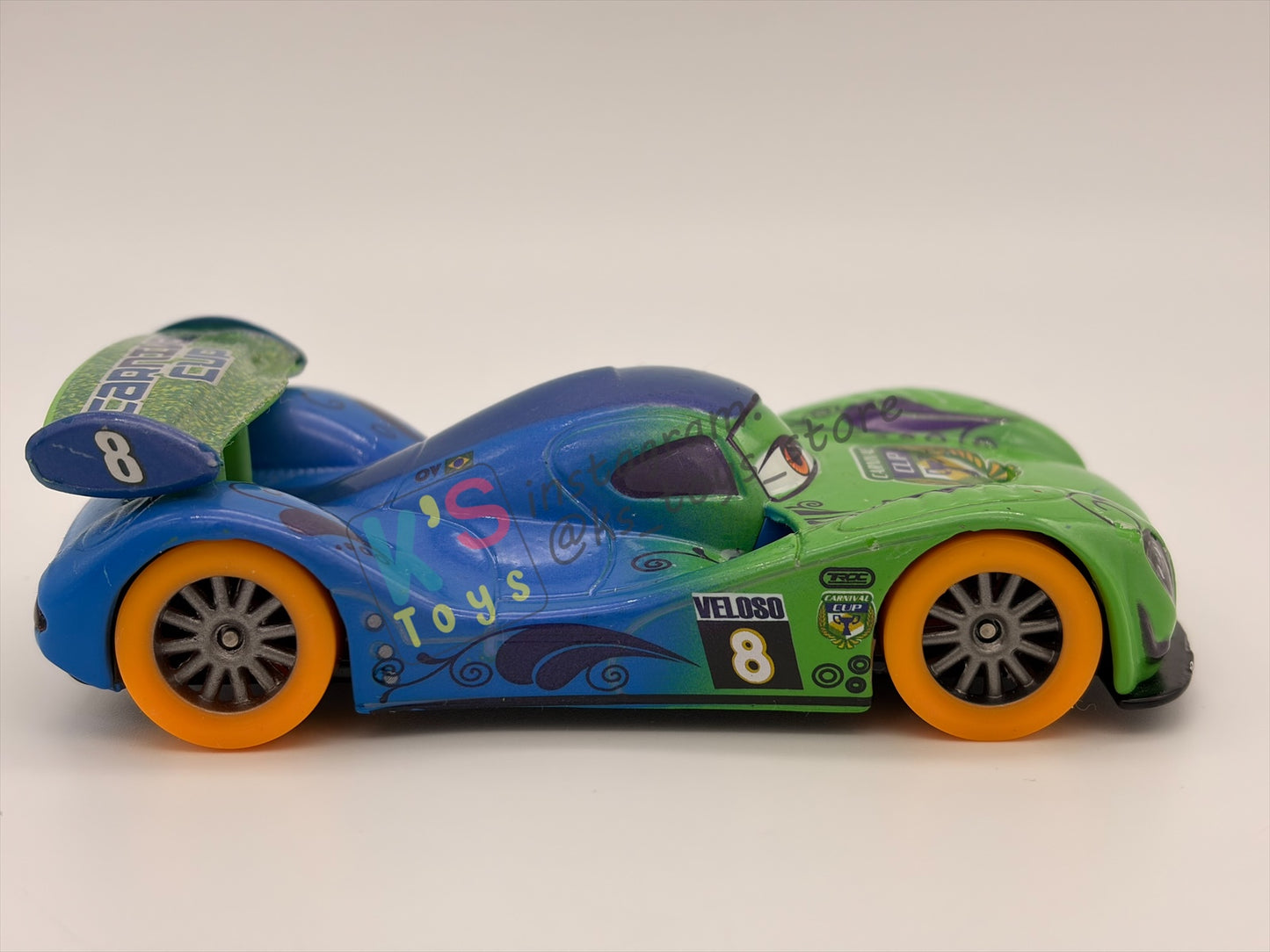 DISNEY STORE OF DISNEY PIXAR CARS 1:43 - CARNIVAL CUP CARLA VELOSO - CARNIVAL CUP SERIES - PRE-OWNED