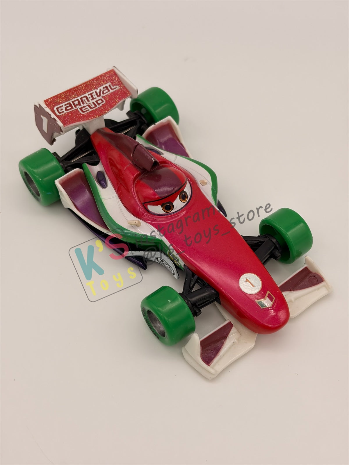 DISNEY STORE OF DISNEY PIXAR CARS 1:43 - CARNIVAL CUP FRANCESCO BERNOULLI - CARNIVAL CUP SERIES - PRE-OWNED