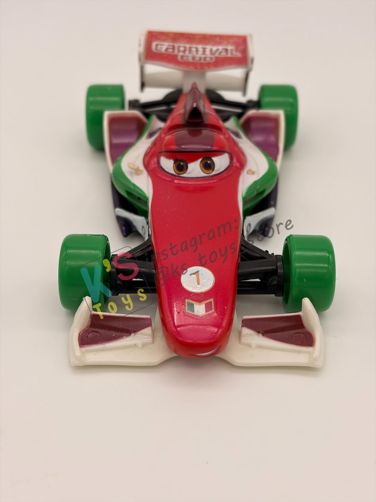 DISNEY STORE OF DISNEY PIXAR CARS 1:43 - CARNIVAL CUP FRANCESCO BERNOULLI - CARNIVAL CUP SERIES - PRE-OWNED