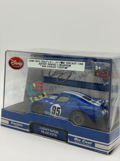 Disney Store Version of Disney Pixar Cars 1:43 - 2015 USA ARTIST SERIES LIGHTNING MCQUEEN “BOB PAULEY CUSTOM” - BNIP