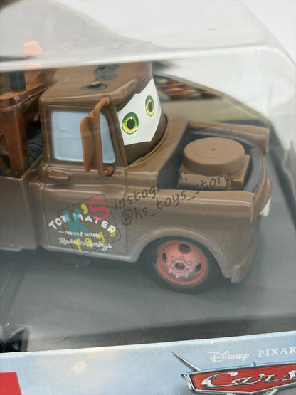 Disney Store Version of Disney Pixar Cars 1:43 - MATER WITH STADIUM/RACE-TRACK HAT - BNIP