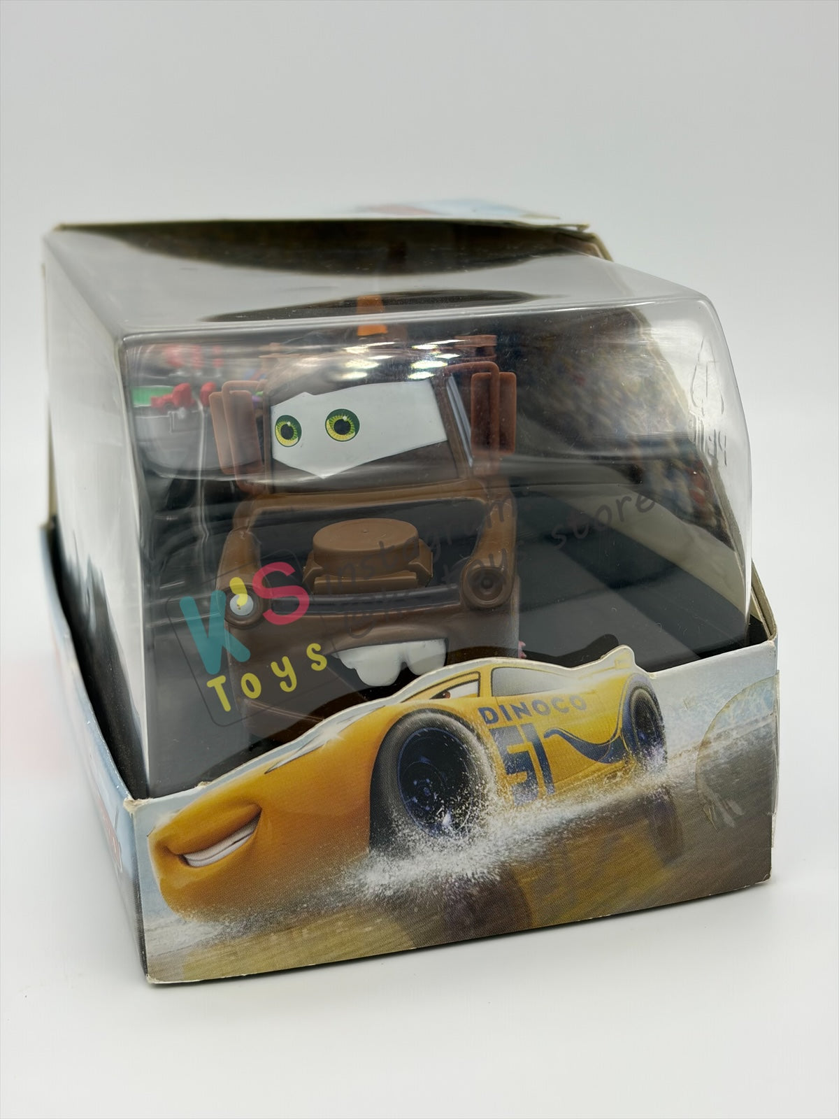 Disney Store Version of Disney Pixar Cars 1:43 - MATER WITH STADIUM/RACE-TRACK HAT - BNIP