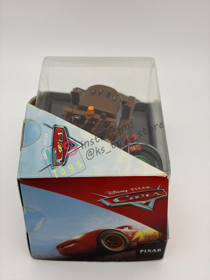 Disney Store Version of Disney Pixar Cars 1:43 - MATER WITH STADIUM/RACE-TRACK HAT - BNIP