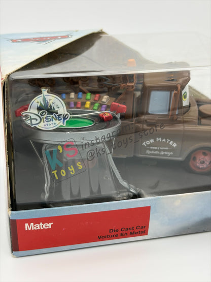 Disney Store Version of Disney Pixar Cars 1:43 - MATER WITH STADIUM/RACE-TRACK HAT - BNIP