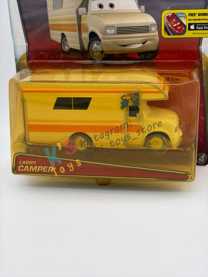 RARE DELUXE DISNEY PIXAR CARS BY MATTEL, "LARRY CAMPER" PISTON CUP - BNIP