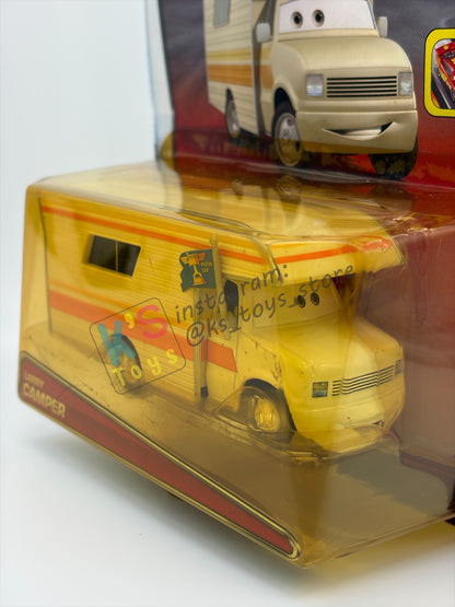 RARE DELUXE DISNEY PIXAR CARS BY MATTEL, "LARRY CAMPER" PISTON CUP - BNIP