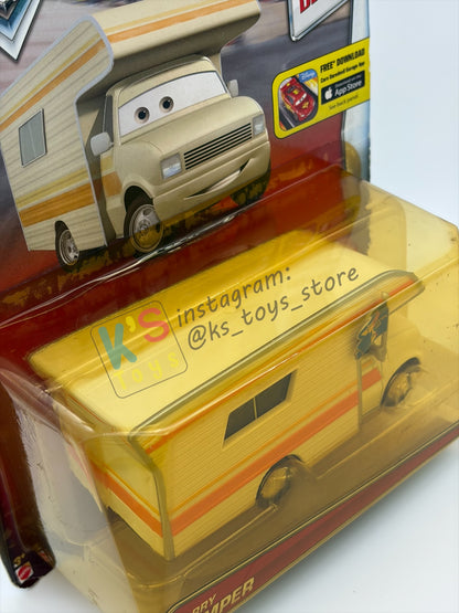 RARE DELUXE DISNEY PIXAR CARS BY MATTEL, "LARRY CAMPER" PISTON CUP - BNIP