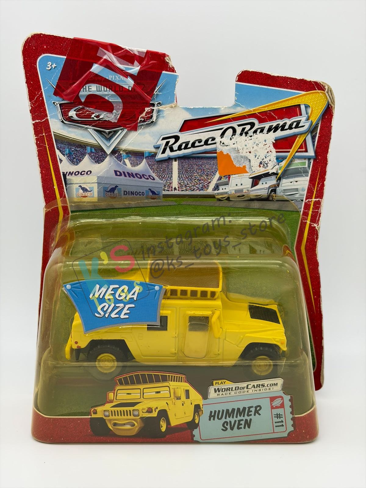 DELUXE / MEGA SIZE DISNEY PIXAR CARS BY MATTEL, HUMMER SVEN #11 - RACE ORAMA - BNIP