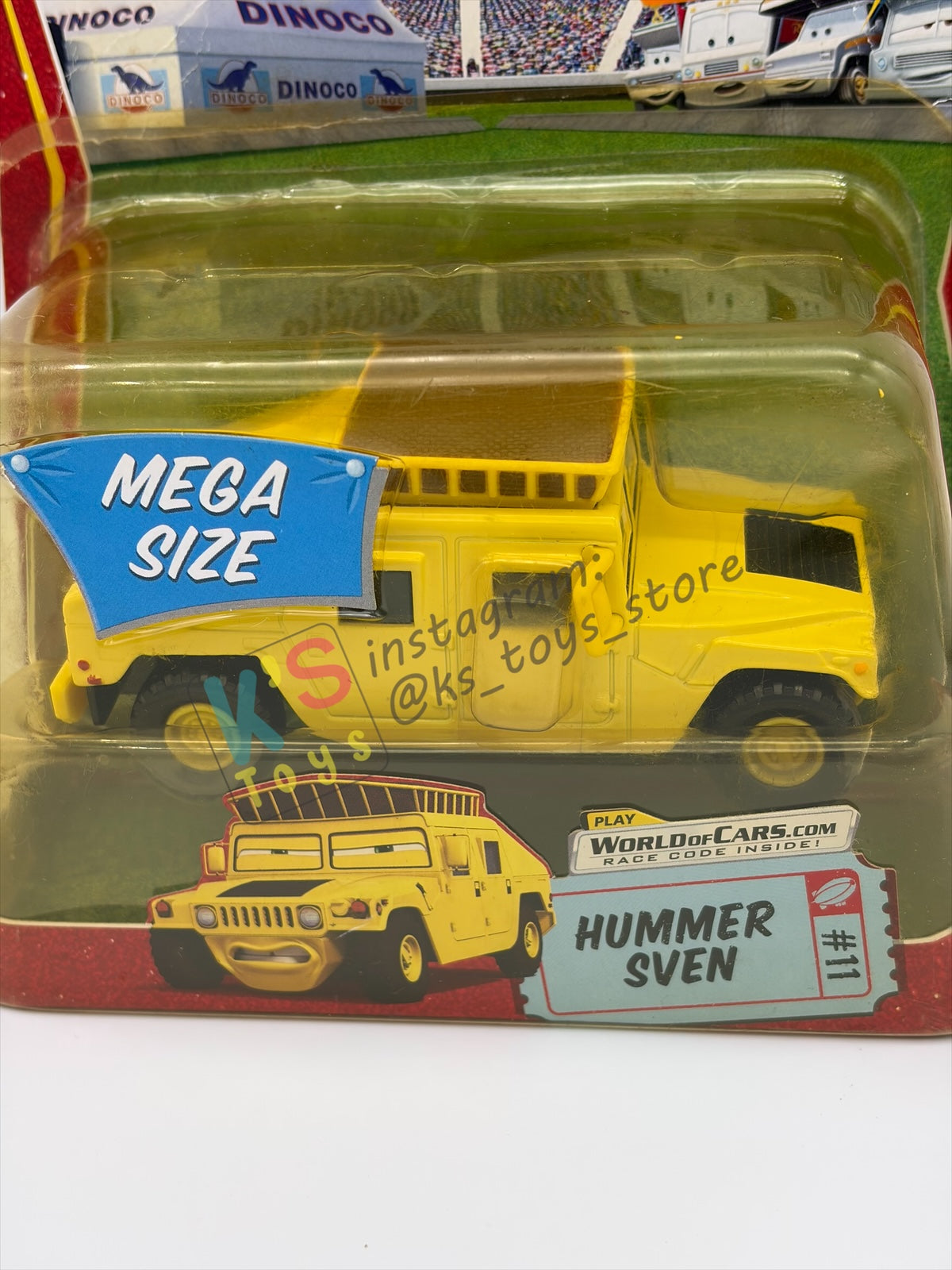 DELUXE / MEGA SIZE DISNEY PIXAR CARS BY MATTEL, HUMMER SVEN #11 - RACE ORAMA - BNIP