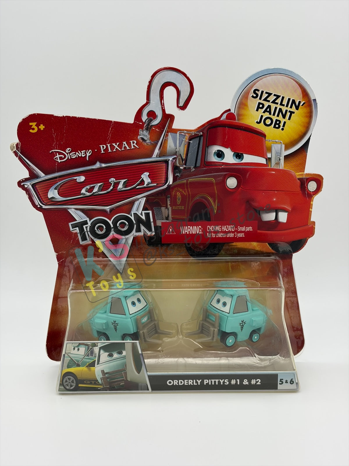DISNEY PIXAR CARS "ORDERLY PITTYS #1 & #2" RESCUE SQUAD MATER SERIES - Cars Toon - BNIP