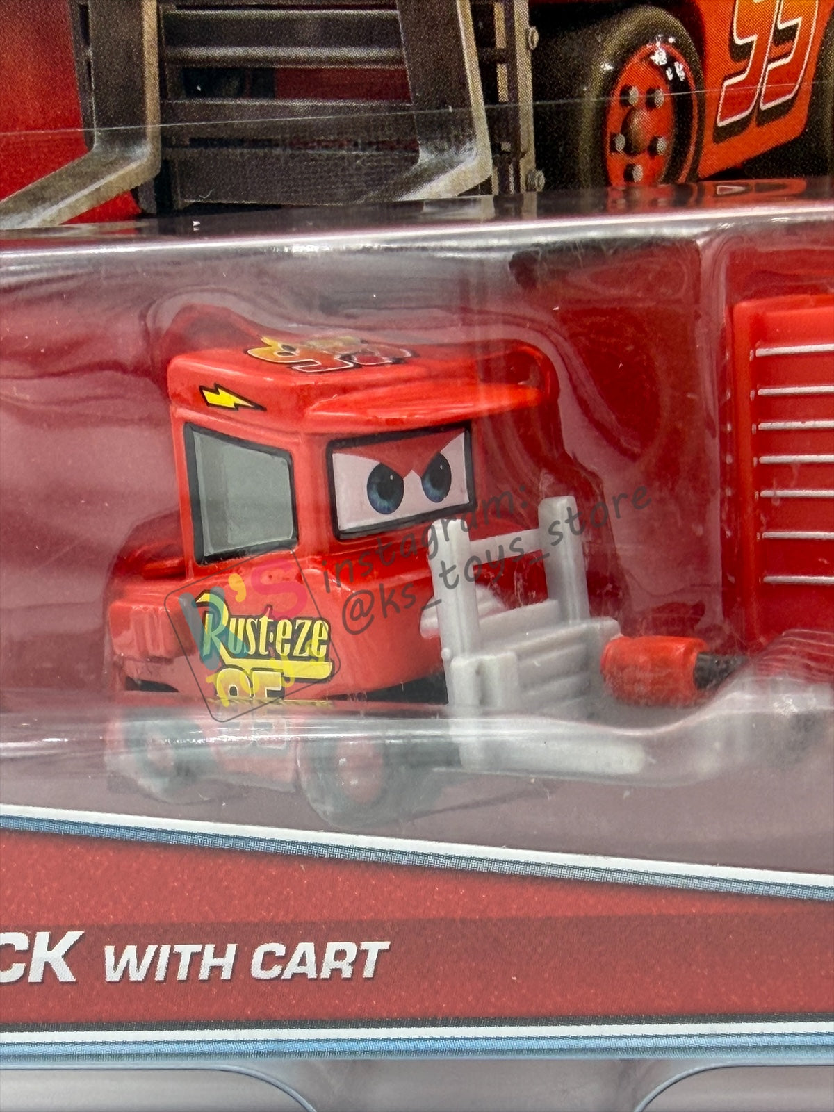DISNEY PIXAR CARS "MY NAME IS NOT CHUCK WITH CART" PISTON CUP SERIES - BNIP