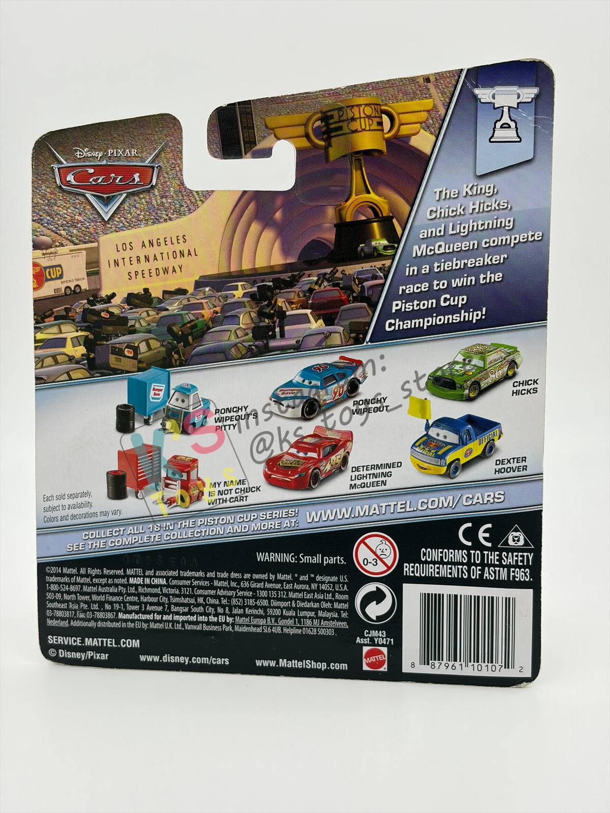 DISNEY PIXAR CARS "MY NAME IS NOT CHUCK WITH CART" PISTON CUP SERIES - BNIP
