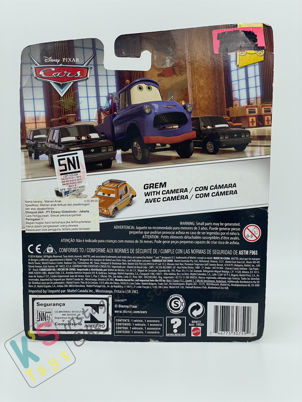 RARE DELUXE DISNEY PIXAR CARS "GREM WITH CAMERA" - LEMONS - BNIP