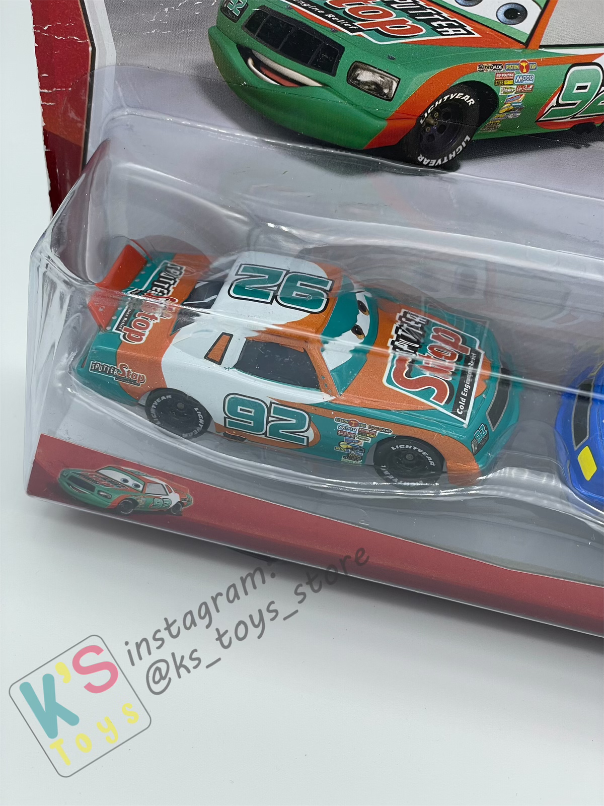 Disney Pixar Cars 1:55 by Mattel 2-Pack Piston Cup, SPUTTER STOP NO. 92 & GASPRIN NO. 70 - BNIP