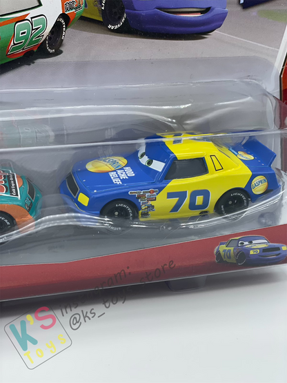 Disney Pixar Cars 1:55 by Mattel 2-Pack Piston Cup, SPUTTER STOP NO. 92 & GASPRIN NO. 70 - BNIP