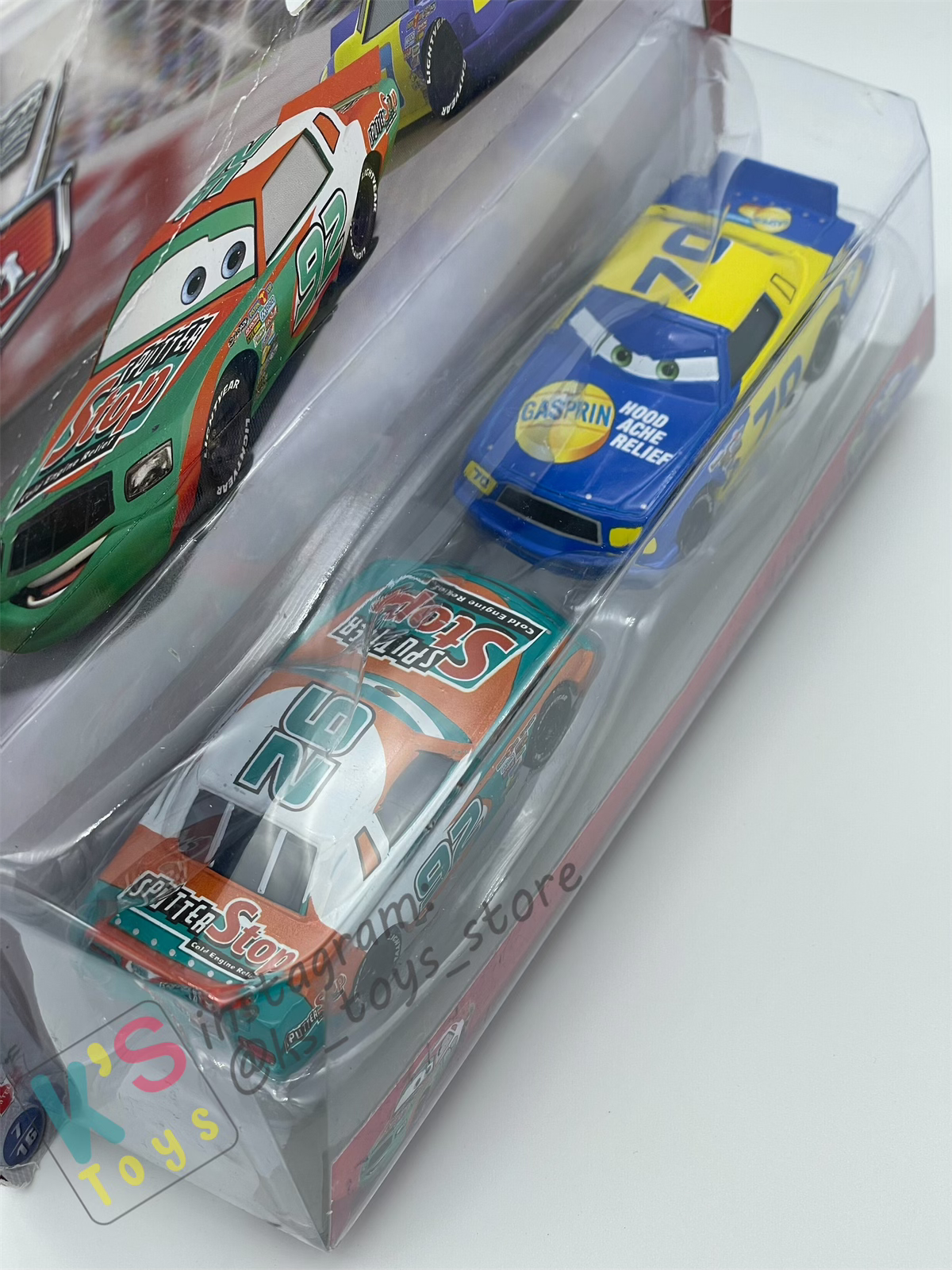 Disney Pixar Cars 1:55 by Mattel 2-Pack Piston Cup, SPUTTER STOP NO. 92 & GASPRIN NO. 70 - BNIP