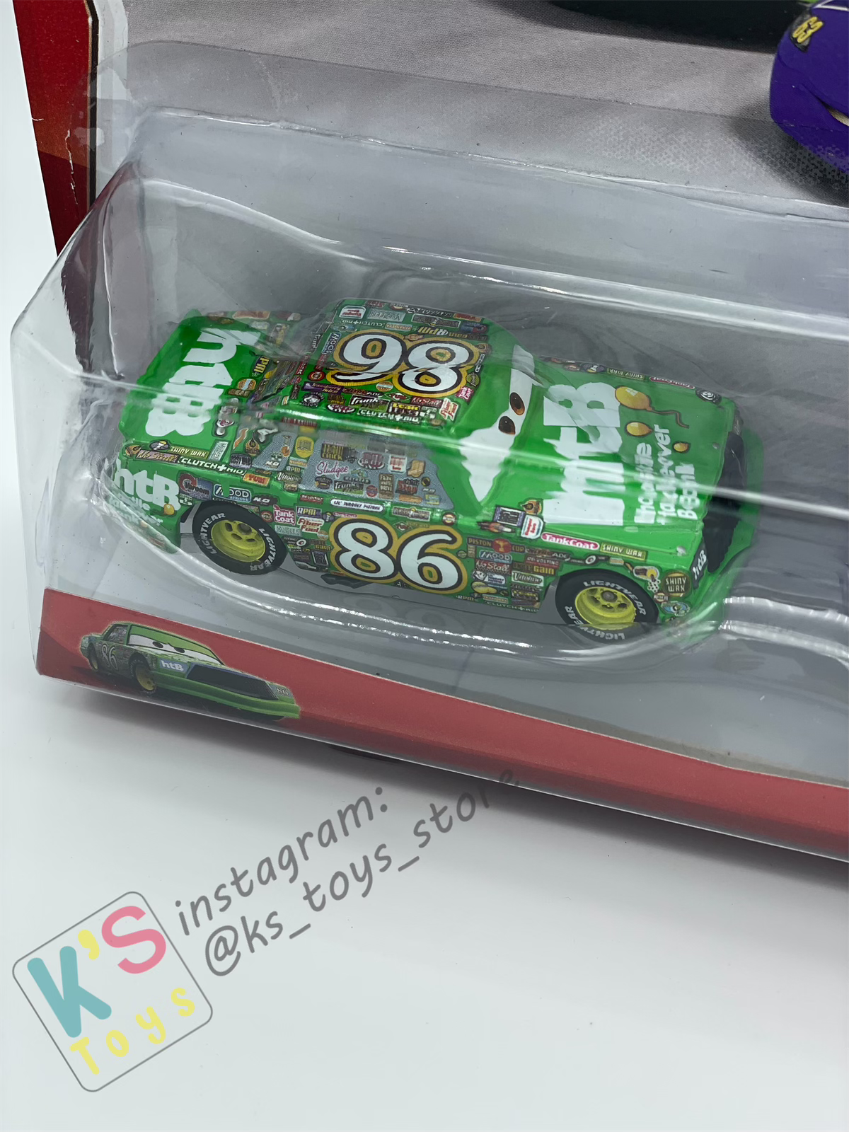 Disney Pixar Cars 1:55 by Mattel 2-Pack Piston Cup, CHICK HICKS & TRANSBERRY JUICE NO. 63 - BNIP