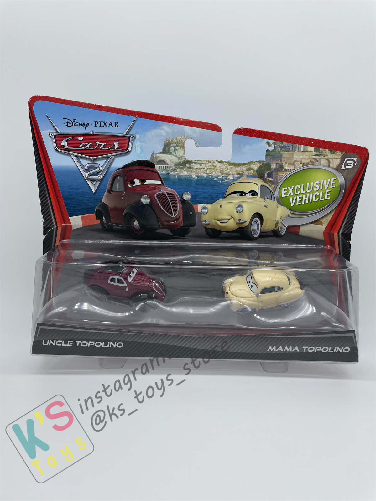 Disney Pixar Cars 1:55 by Mattel 2-Pack Cars 2, UNCLE TOPOLINO & MAMA TOPOLINO - BNIP