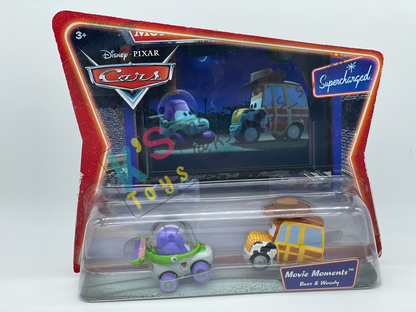 Disney Pixar Cars 1:55 by Mattel 2-Pack Movie Moments, BUZZ & WOODY - Supercharged - BNIP