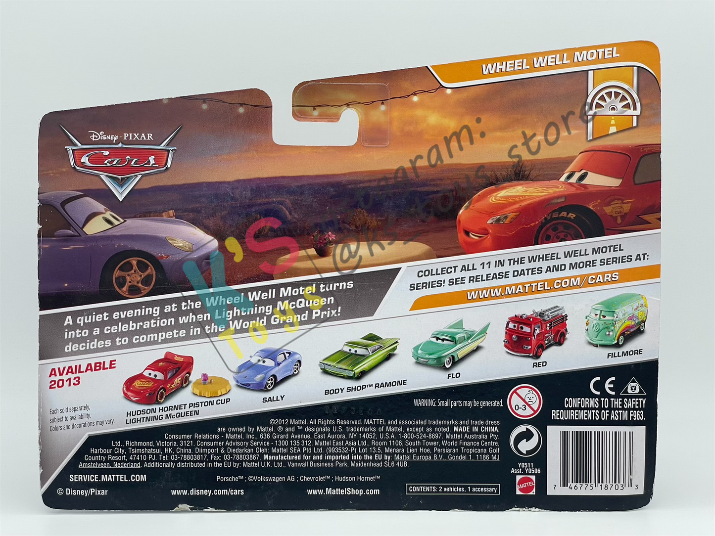 Disney Pixar Cars 1:55 by Mattel 2-Pack Wheel Well Motel, HUDSON HORNET PISTON CUP LIGHTNING MCQUEEN & SALLY- BNIP