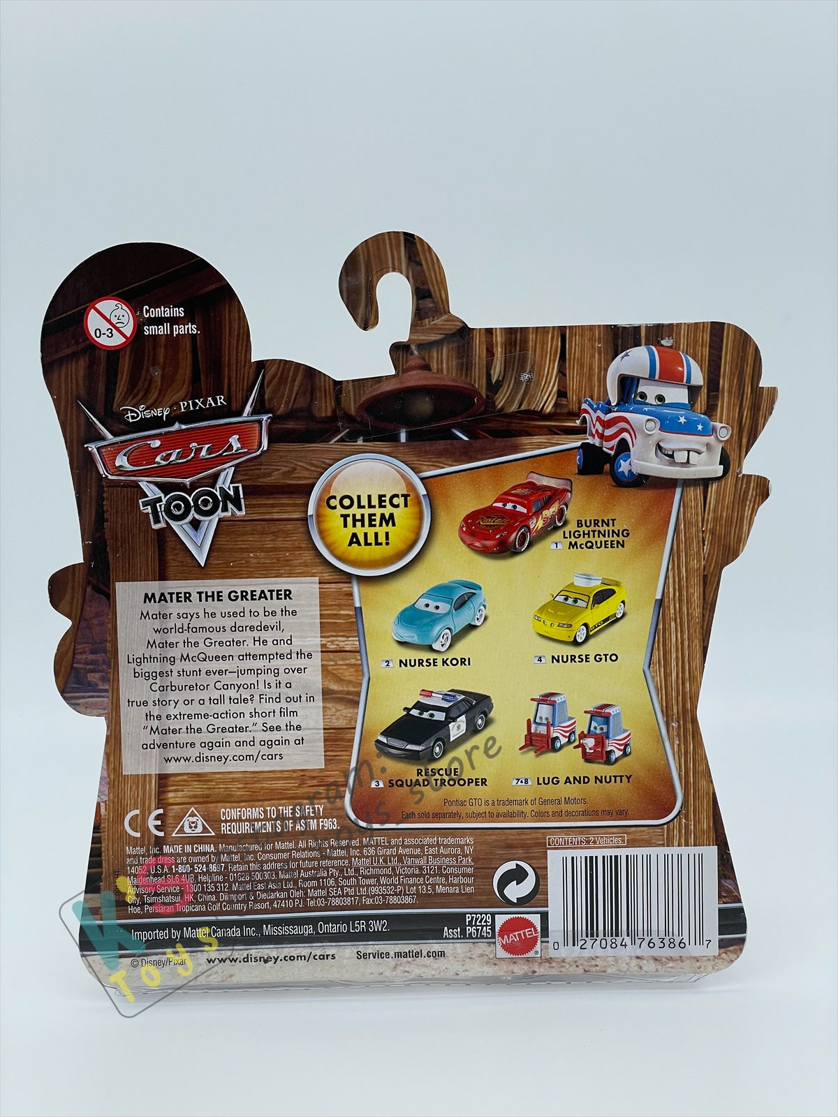 DISNEY PIXAR CARS "LUG & NUTTY" MATER THE GREATER SERIES - Cars Toon - BNIP