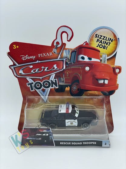 DISNEY PIXAR CARS "RESCUE SQUAD TROOPER" RESCUE SQUAD MATER SERIES - Cars Toon - BNIP