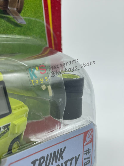 DISNEY PIXAR CARS 1:55 BY MATTEL, TRUNK FRESH PITTY - RACE ORAMA - BNIP *PACKAGING NOT IN MINT CONDITION!!**