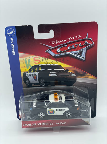DISNEY PIXAR CARS 1:55 BY MATTEL, "MARLON “CLUTCHES” McKAY" CARS DINOCO 400 SERIES - BNIP