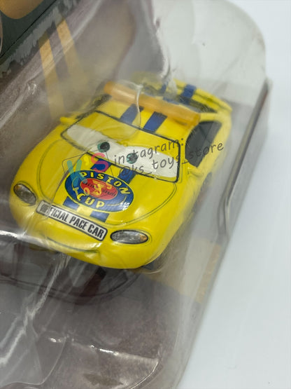 DISNEY PIXAR CARS 1:55 BY MATTEL, "CHARLIE CHECKER ORANGE TAILLIGHTS" THE WORLD OF CARS SERIES- BNIP