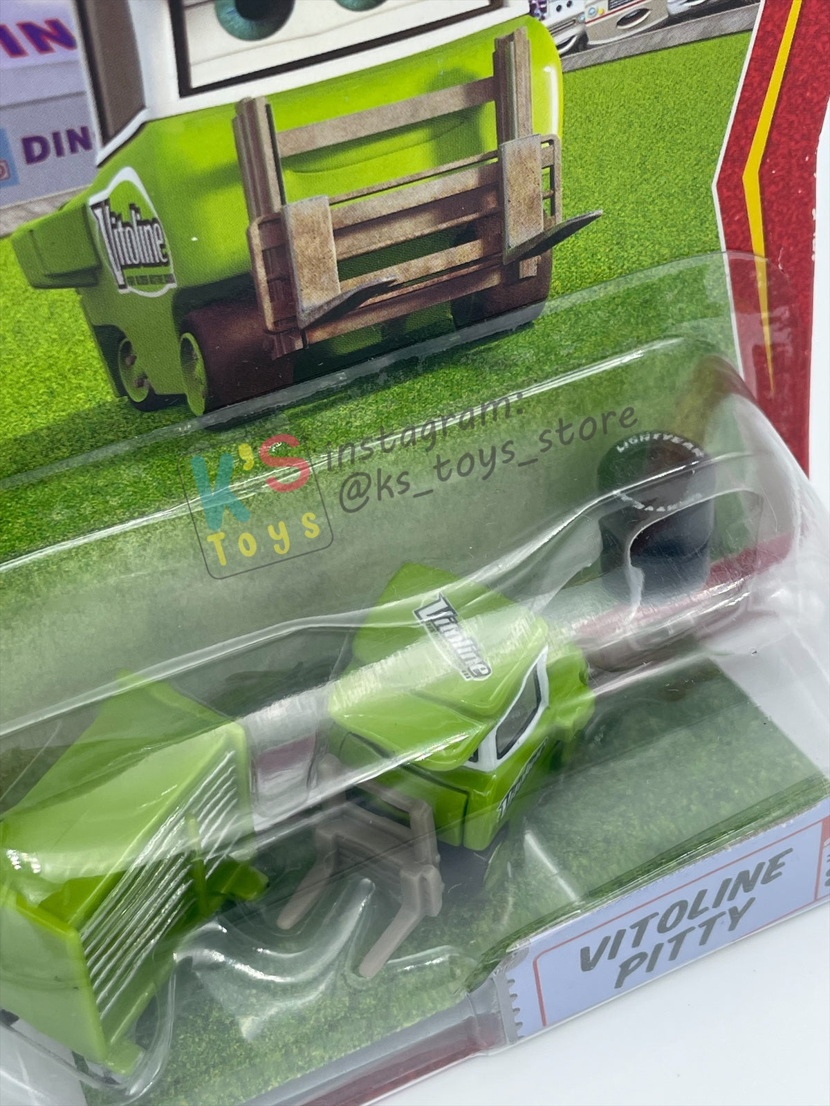 DISNEY PIXAR CARS 1:55 BY MATTEL, VITOLINE PITTY - RACE ORAMA SERIES - BNIP