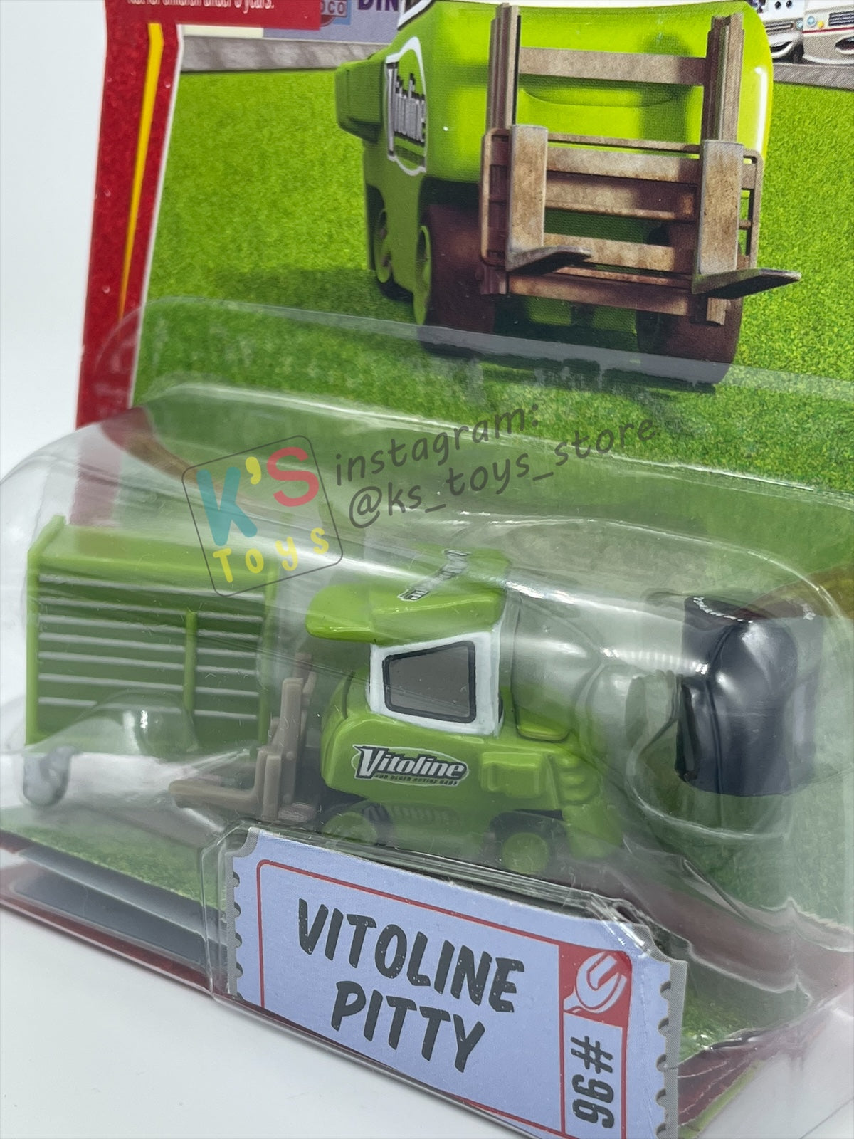 DISNEY PIXAR CARS 1:55 BY MATTEL, VITOLINE PITTY - RACE ORAMA SERIES - BNIP