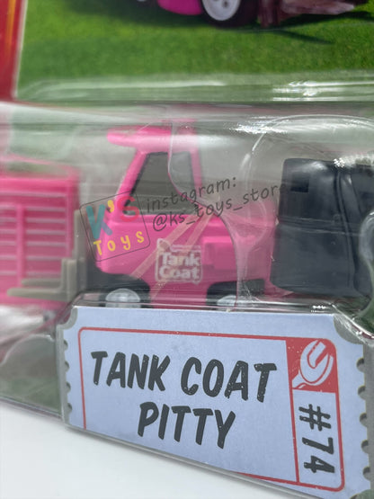 DISNEY PIXAR CARS 1:55 BY MATTEL, JERRY DRIVECHAIN TANK COAT PITTY - RACE ORAMA - BNIP
