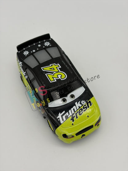 PRE-OWNED / LOOSE DISNEY PIXAR CARS 1:55 BY MATTEL - "DIRKSON D'AGOSTINO - TRUNK FRESH #34" - CARS DINOCO 400 - PLAYED CONDITION