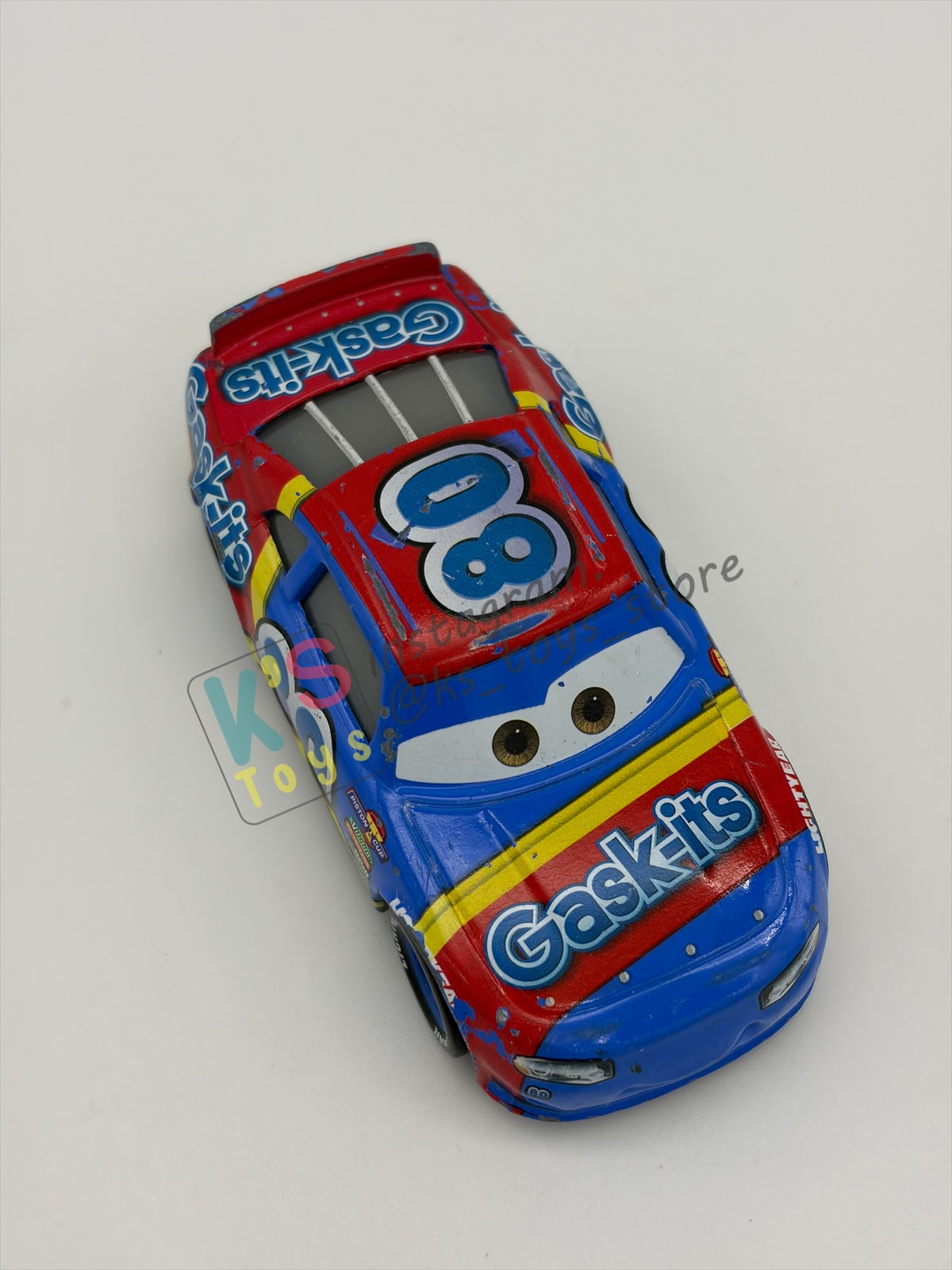 PRE-OWNED / LOOSE DISNEY PIXAR CARS 1:55 BY MATTEL - "REX REVLER" - CARS 3 PISTON CUP RACERS - PLAYED CONDITION