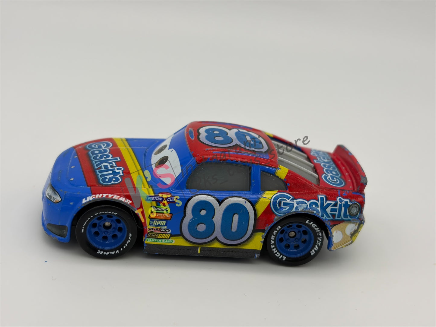 PRE-OWNED / LOOSE DISNEY PIXAR CARS 1:55 BY MATTEL - "REX REVLER" - CARS 3 PISTON CUP RACERS - PLAYED CONDITION
