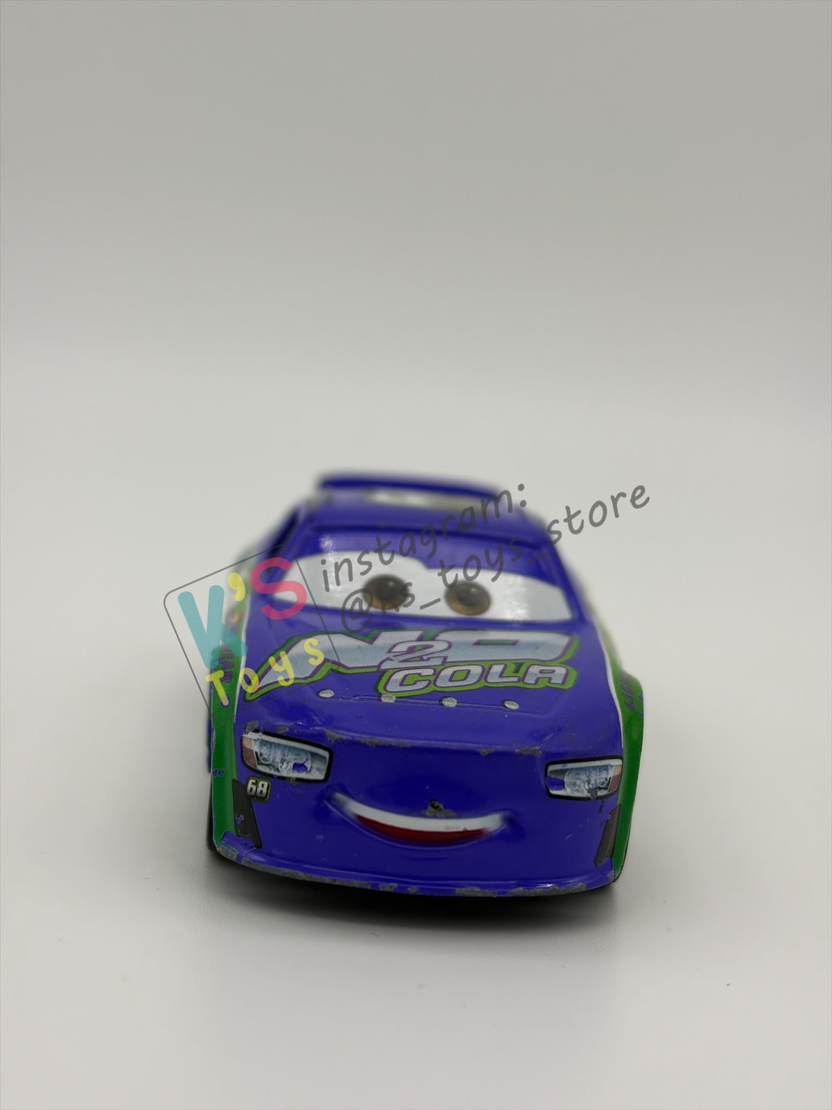 PRE-OWNED / LOOSE DISNEY PIXAR CARS 1:55 BY MATTEL - "PARKER BRAKESTON (NO 2 COLA #68)" CARS 3 PISTON CUP RACERS SERIES - PLAYED CONDITION