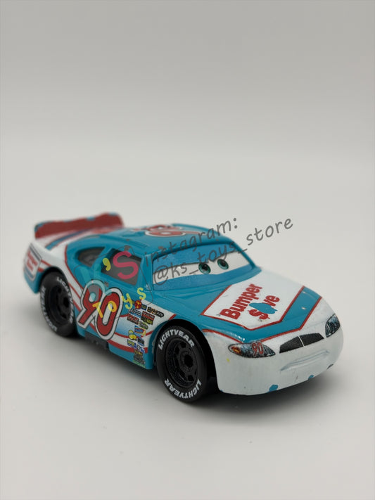 PRE-OWNED / LOOSE DISNEY PIXAR CARS - "Ponchy Wipeout (Bumper save #90)" CARS SERIES - PLAYED CONDITION - READ DESCRIPTION!!!!!!!!!!
